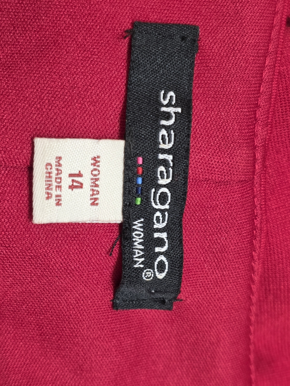 Sharagano Red A-Line Dress with Notch Neck - Picture 2 of 10